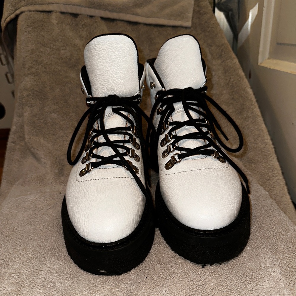 By Far Leo Grained Leather Ankle Boots size 38